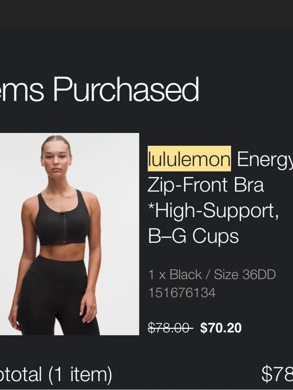 Set of 3 Lulu Lemon Black Front-Zip High-Support Sports Bra w/ Crisscross Straps